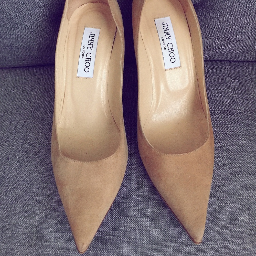 Jimmy Choo Suede Nude Shoes